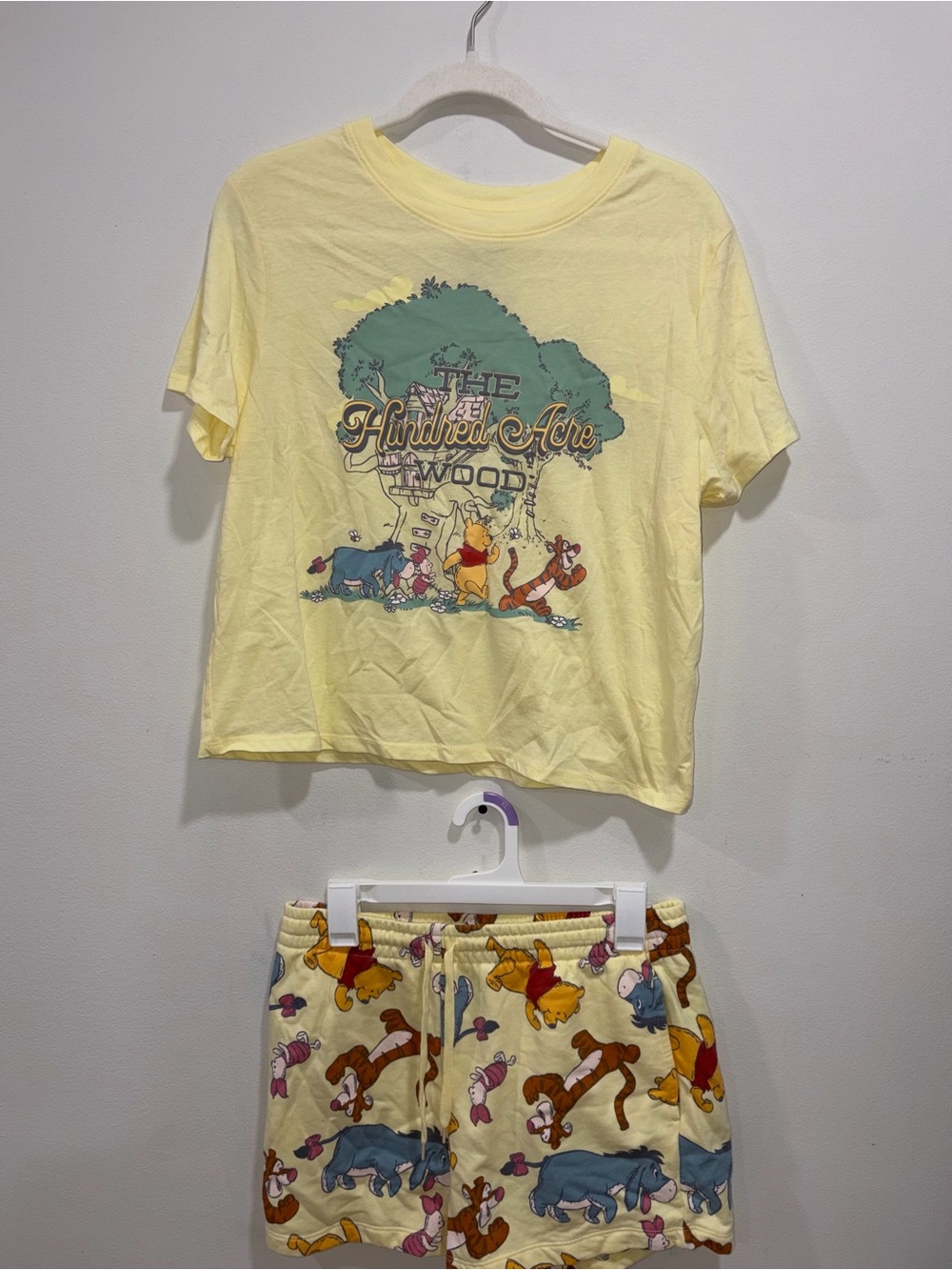 Hybrid Apparel Yellow Winnie the Pooh Two-Piece Shorts Set